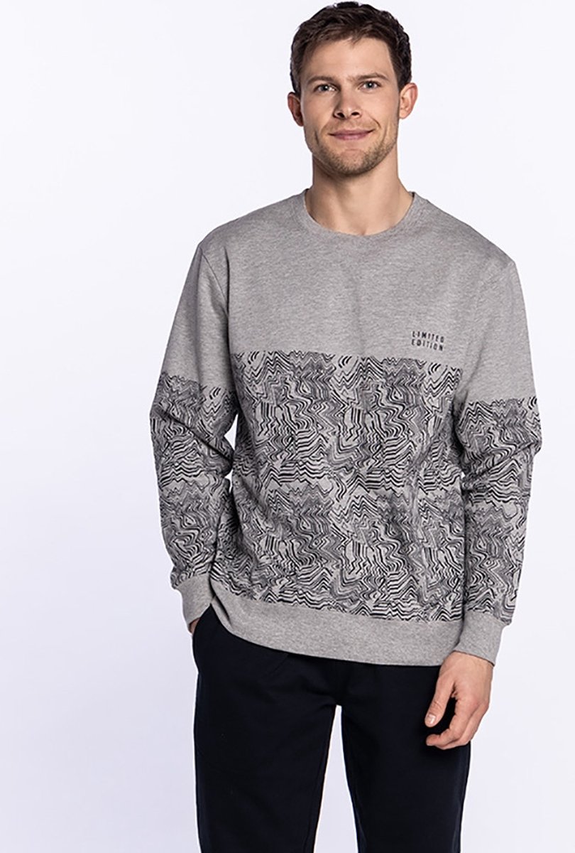 Punto Blanco Warme Heren Pyjama Geborsteld Katoen Lange Mouw Lange Broek Rainy 34629-70 562 S