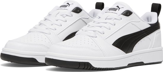 Baskets pour femmes Kinder PUMA Rebound V6 Lo Jr - Wit/ Zwart - Taille 36