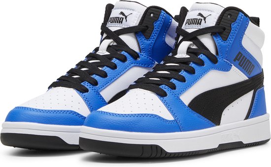 PUMA Puma Rebound V6 Mid Jr Unisex Sneakers - PUMA White-PUMA Black-Racing Blue