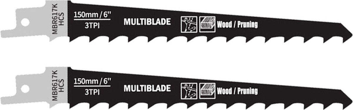 Multiblade Reciprozaagblad HCS MBR617K voor Hout 150 mm - 2 stuks