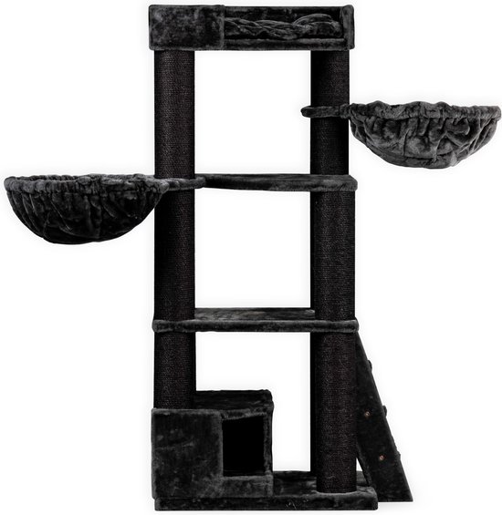 RHRQuality Corner Coon Blackline Krabpaal Voor Grote Katten - 60 x 56 x 151 cm - Donker Grijs