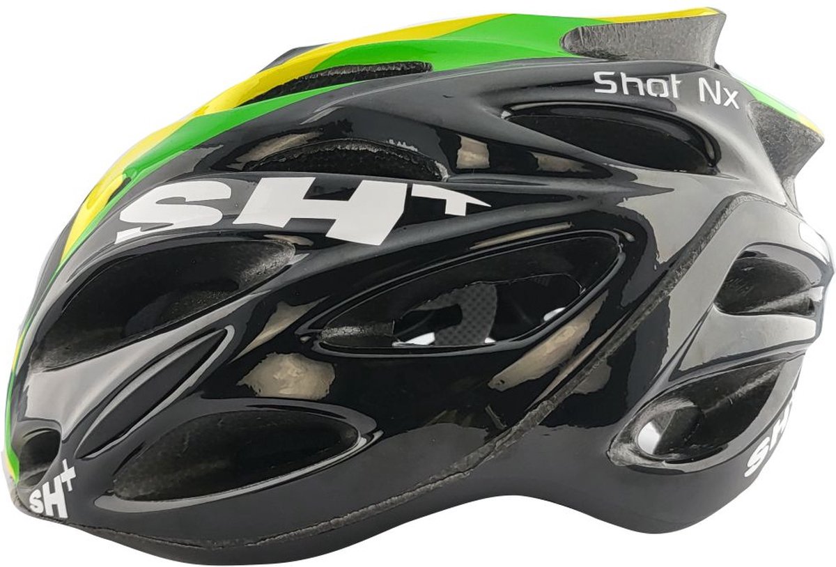 SH+ Fietshelm - SHOT NX - Unisex - Lichtgewicht 230 gram - 28 Ventilatiegaten - Gemaakt in Italië - Voor een hoofdomtrek van 55 tot en met 60 CM - Zwart Multi kleur
