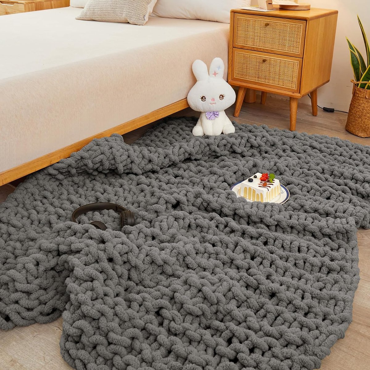 Goodivery ® Luxueuze Handgebreide Deken voor Ultiem Comfort, Zacht en Warm, Geschikt voor Elke Ruimte 127 x 152 cm