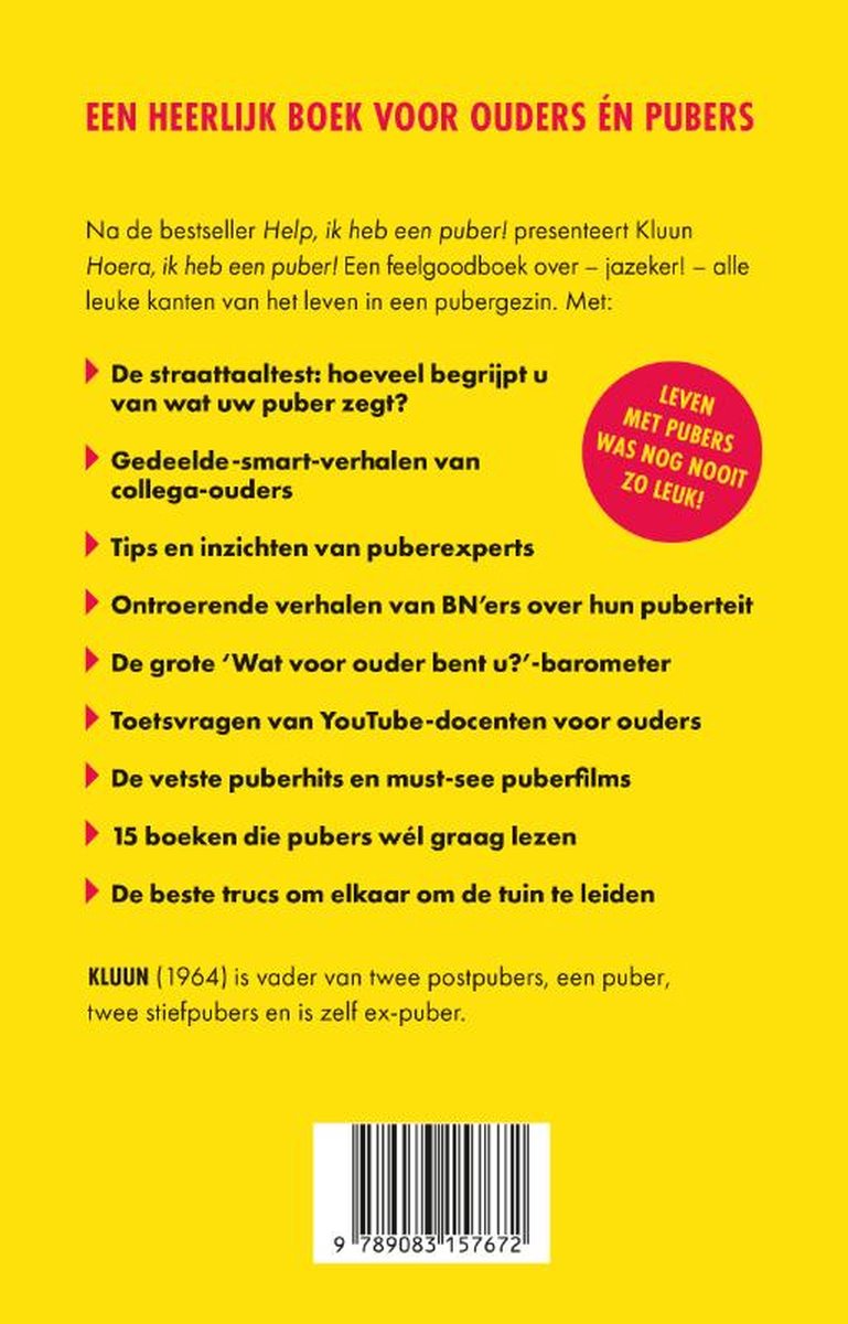 Hoera, ik heb een puber! - back cover