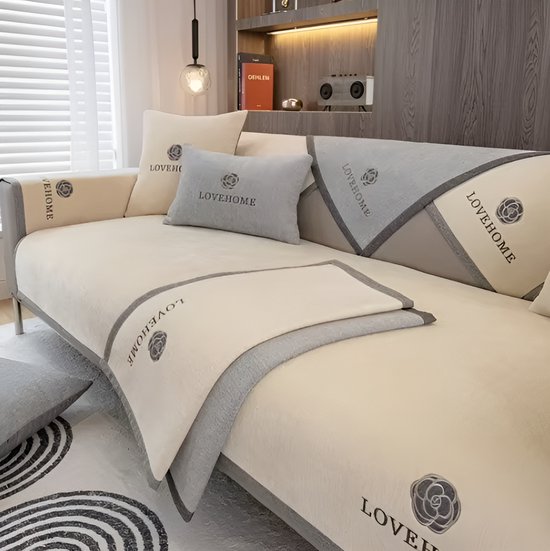 Royhom Dikke Sofahoes voor Huisdieren, Anti Slip Sofahoes 2 3 4 Zits, Kortvezelig Wit Bankhoes, Sofabeschermer voor Woonkamer (Zits, 70 x 210 cm