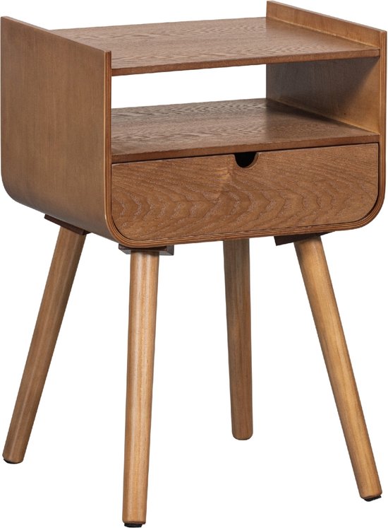 Nachtkastje set van 2 met lade hout kopen