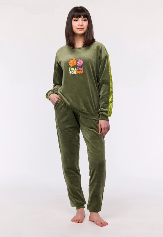 Woody Filles-Pyjama femme vert kaki - taille 152/12J