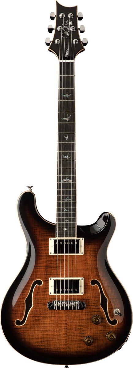 PRS SE Hollowbody II Piezo Orange Tiger Smokeburst - Elektrische gitaar