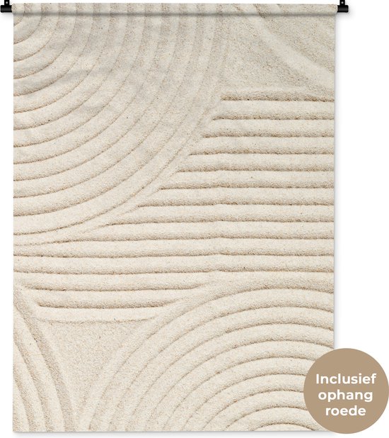 Wandkleed 90x120 cm - Wanddoek Patroon - Abstract - Wit - Wandtapijt - Wandkleden