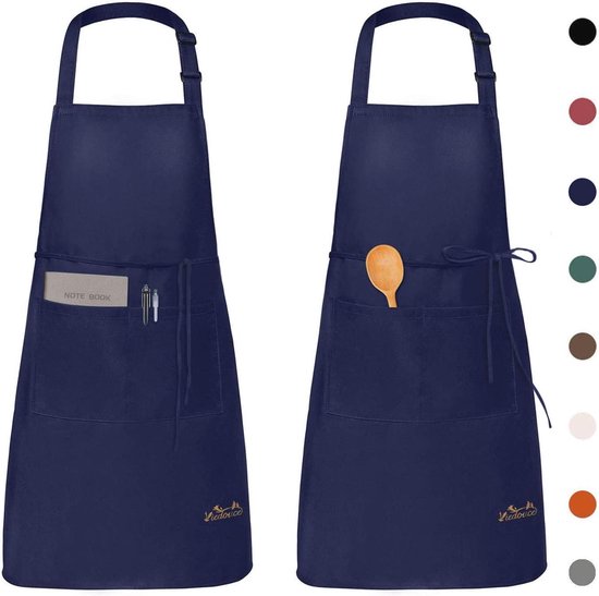 2 Packs Keukenschorten voor Vrouwen, Waterdichte Bloemen Schorten met 2 Zakken, Chef-kok Schort voor Koken Bakken Tuinieren, Premium Schorten Perfecte
