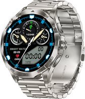 WizBay Premium Select® Smartwatch 1.85 Inch AMOLED - Bluetooth Bellen - AI Voice - Hartslag Slaap Bloeddruk en SpO2 - 100+ Sportmodi - 710mAh - Zilver