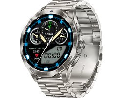 WizBay Premium Select® Smartwatch 1.85 Inch AMOLED - Bluetooth Bellen - AI Voice - Hartslag Slaap Bloeddruk en SpO2 - 100+ Sportmodi - 710mAh - Zilver