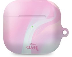 xoxo Wildhearts hoesje geschikt voor AirPods 3 - Sugar Rush - Ook als telefoonhoesje verkrijgbaar - schokbestendige case - koptelefoonhoesje - Matte afwerking - Beschermhoes met kleuren patroon - roze / lichtblauw