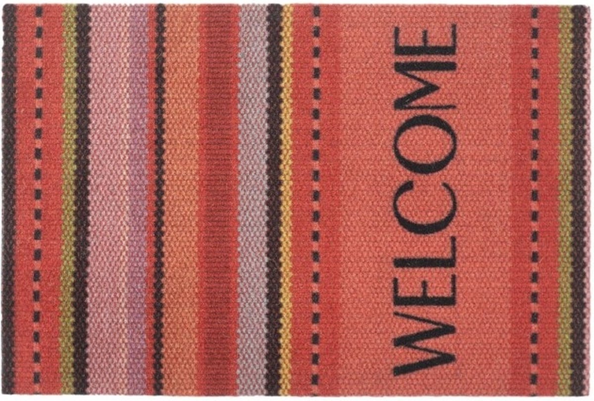 MD-Entree MD Entree - Deurmat - Schoonloopmat - Impression - Woven Stripes Red - 40 x 60 cm Meerkleurig