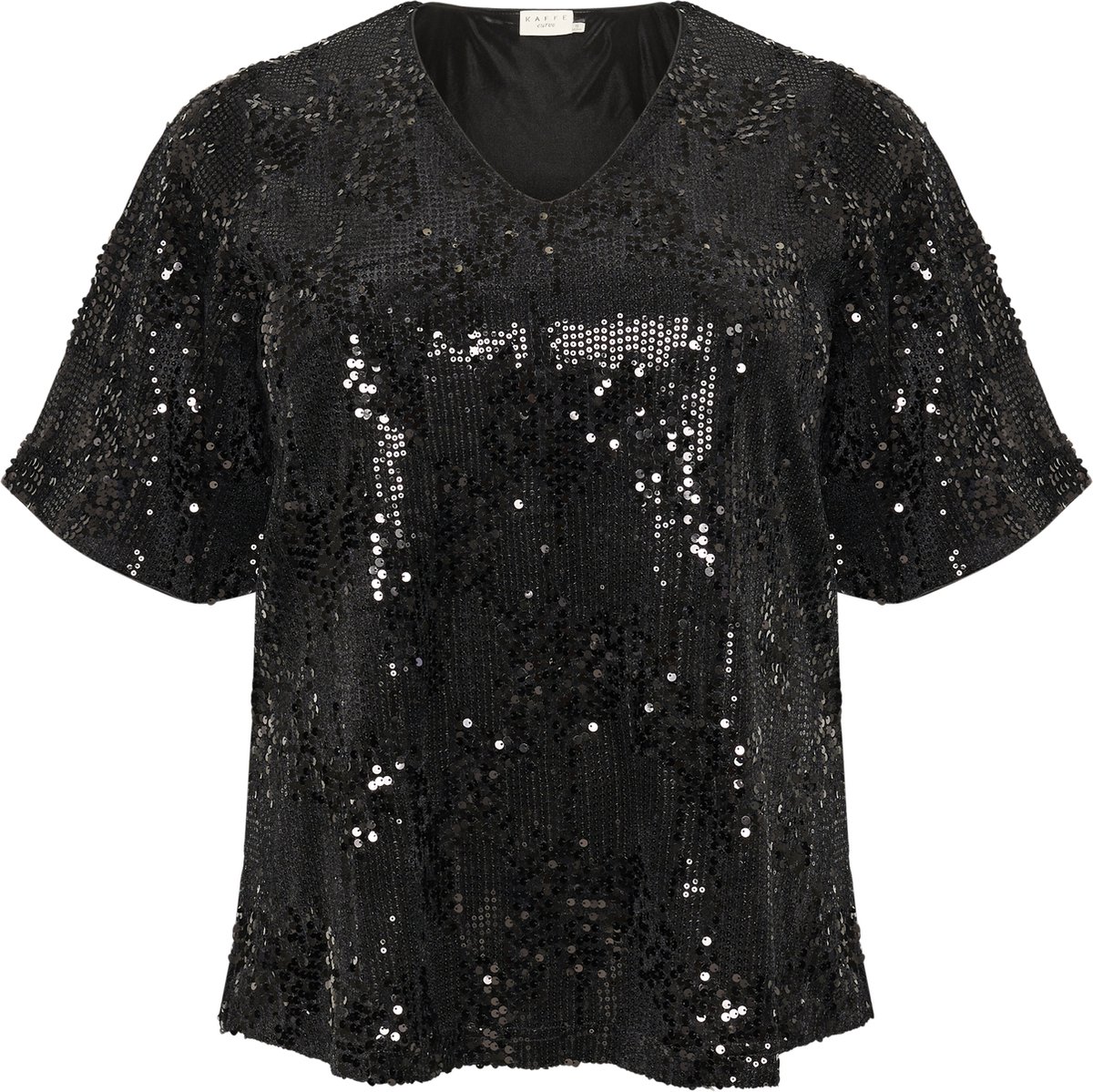 Kaffe Curve KCnicoleen Sequin Dames Blouse -Black Deep