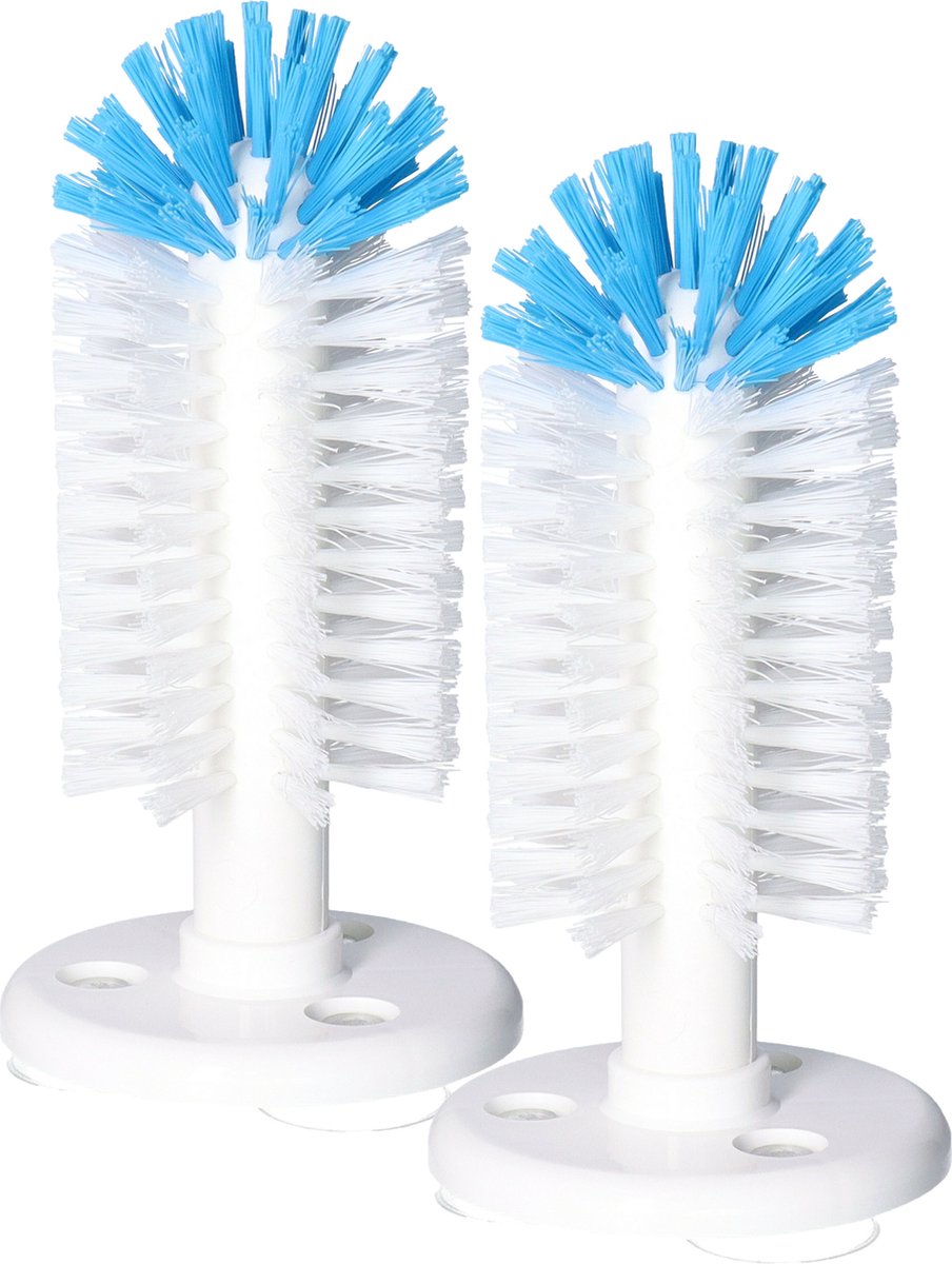 Goedkoopste Buemag Spoelborstel enkel - 2x - glazen afwassen - 8 x 8 x 19 cm - blauw - professionele horeca borstel - schoonmaak accessoires