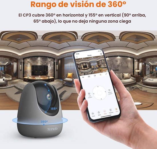 WLAN IP-camera met 360° draaibare functie, 2-weg audio, nachtzicht en bewegingsdetectie van Merkloos — afbeelding 2