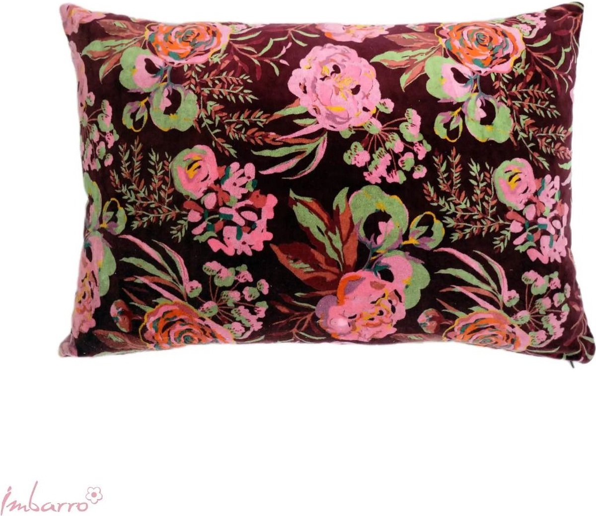 Imbarro - Kussen - Sierkussen - Evelynn - Dark Red - 100 % katoen velvet - 40x60 cm
