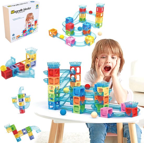 Magnetische Marble Run Racebaan - Bouwspeelgoed en Stapelbloksets voor Kinderen