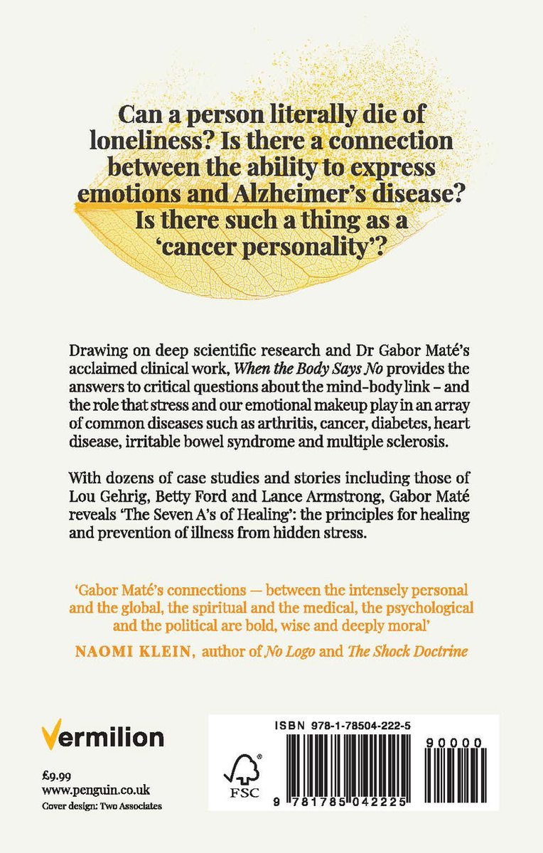 When the Body Says No - back cover