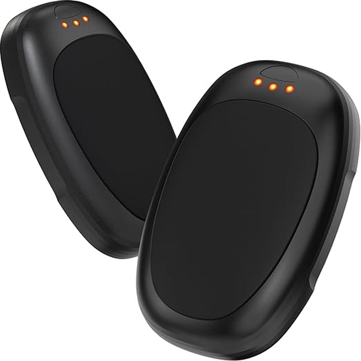Oplaadbare handwarmer, herbruikbaar, elektrische handwarmer, draagbaar, USB-zakwarmer, handwarmer met 3 standen, werkt op batterijen, voor camping, jacht, golf - Zwart