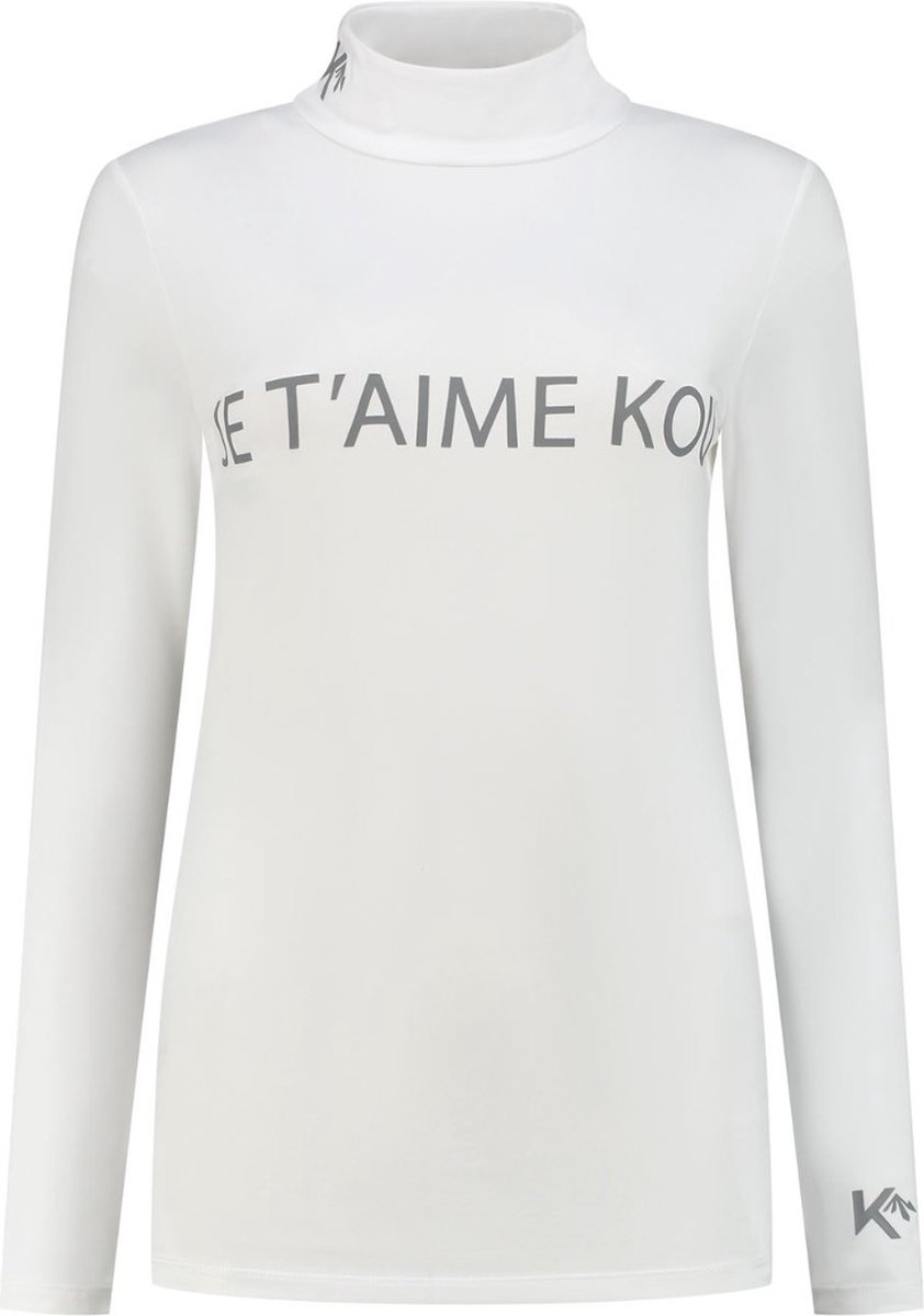 KOU Sportswear Thermoshirt Dames Lange mouwen - Je T'aime Kou - Wit - Maat XL