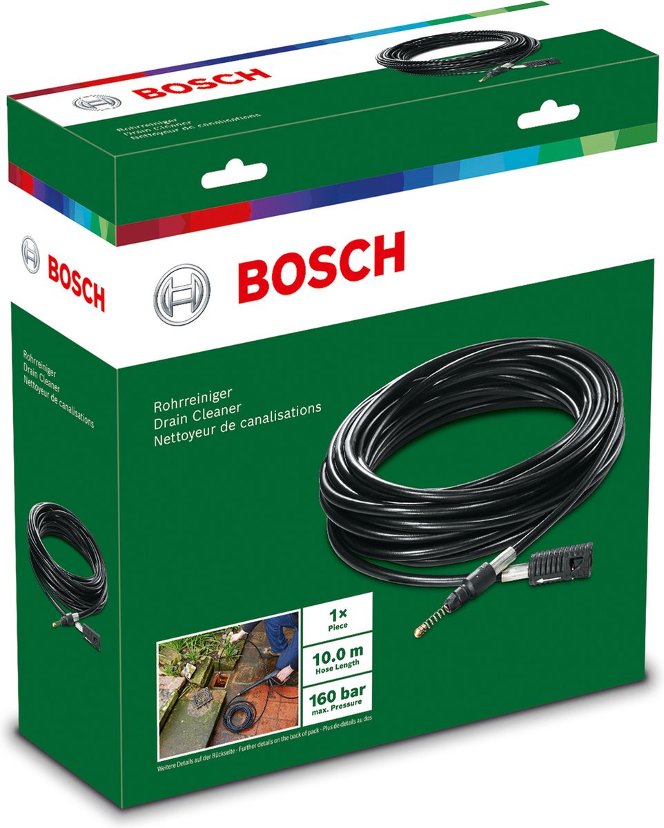 Bosch Drukreinigerreinigingsset 360  Met 360 Hogedrukpistool Spuitlans Voor Reinigingsmiddel En Verlengslang In Kartonnen Doos