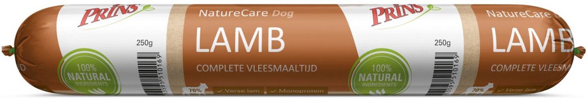 Prins NatureCare lam worst voor de hond 2 x 250 g