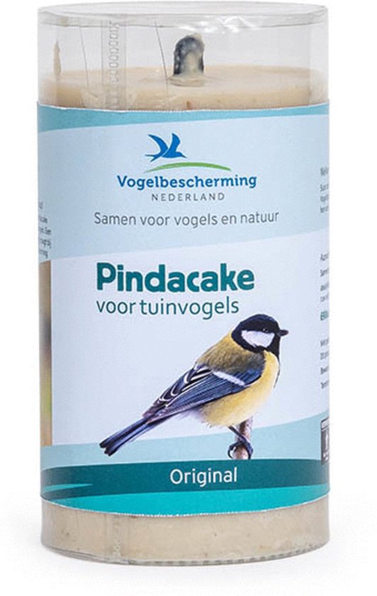 Pindacake voor tuinvogels 'Original' met een koolmees op de verpakking.