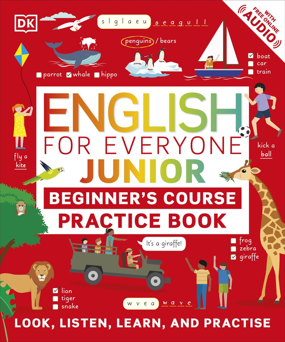 Omslag van DK English for Everyone Junior- English for Everyone Junior Beginner's Practice Book