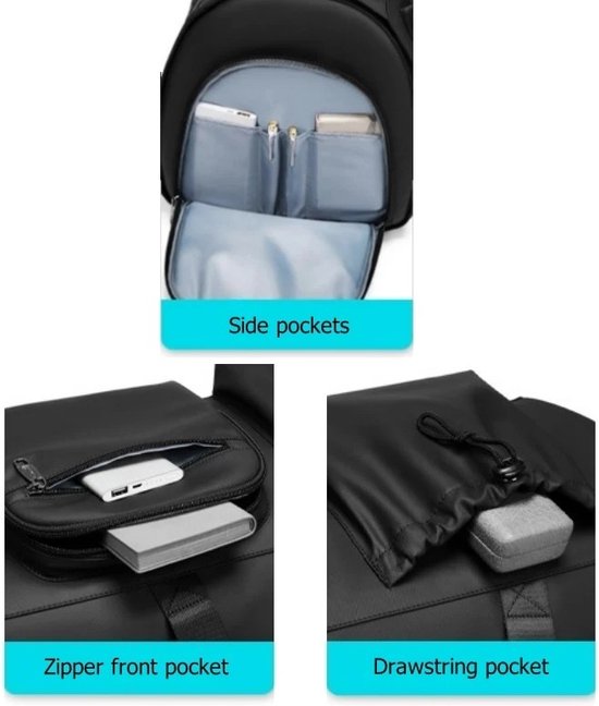 Sac de voyage étanche Botec de haute qualité - sac de sport - sac à dos étanche - avec compartiments séparateurs - en polyester résistant - capacité jusqu'à 55 L