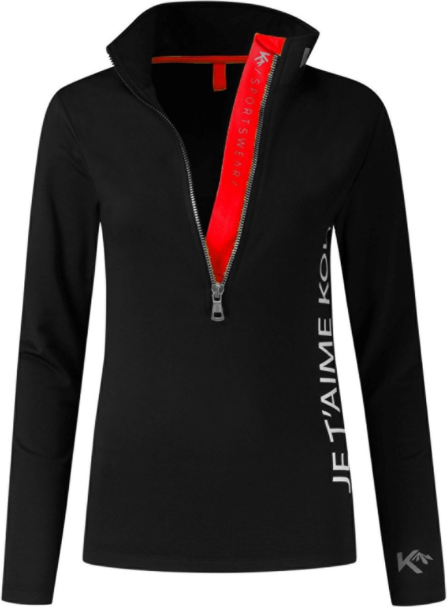 KOU Sportswear Skipully Dames Je T’aime Kou – Midlayer Shirt Wintersport Zwart