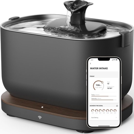 Cellavi R2A Draadloze Drinkfontein Kat Met Sensor - Waterfontein Katten Honden Kattenfontein Draadloos 5200mah Batterij Fluisterstil 3 2l