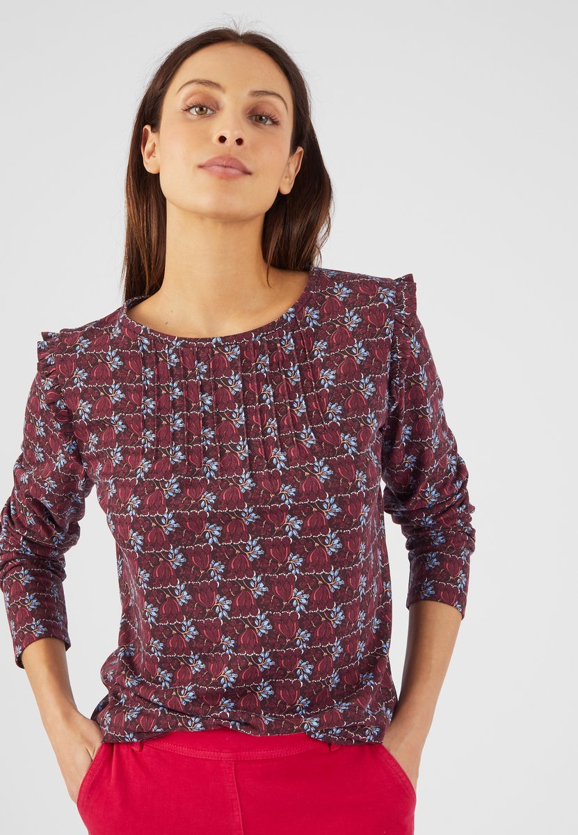 Damart - T-shirt met print, Thermolactyl, gerecycleerde vezels* - Dames - Rood - L