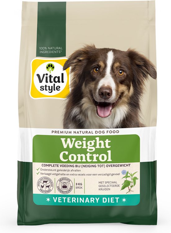 VITALstyle Weight Control - Hondenbrokken - Dieetvoer Voor Geleidelijk Gewichtsverlies - tegen Overgewicht- 3 kg