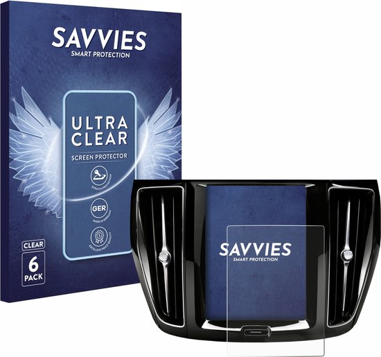 Savvies - Screenprotector voor Volvo V60 Sensus Connect 2019-2020 - Folie Beschermfolie transparant (6 Stuks)