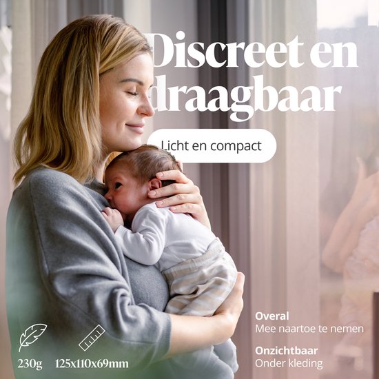 Evite Elektrische Draadloze Borstkolf Nova – Handsfree & Draagbaar – BPA-Vrij – Dubbele Borstkolf - Met E-Book – Inclusief Tas - Wit & Roze