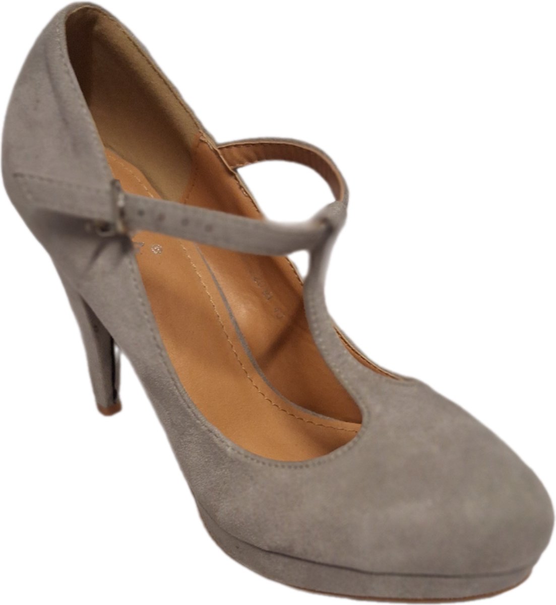 Kayla -PUMP-SUEDELOOK-GREY-PLAT HAK