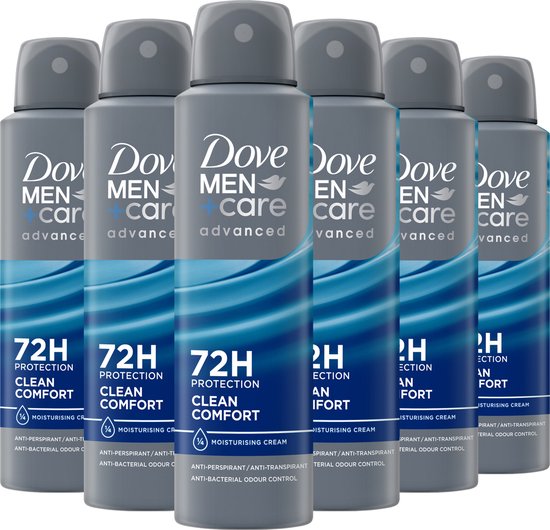 Dove Men+Care Advanced Anti-Transpirant Deodorant Spray - Clean Comfort - 6 x 150 ml - Voordeelverpakking