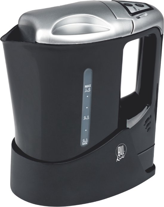 All Ride Waterkoker 24 Volt Vrachtwagen - Reiswaterkoker 0.8 L - 24 Volt Waterkoker voor Vrachtwagen, Auto, Boot en Caravan - Thermische Beveiliging - Automatisch Uitschakelen - Zwart