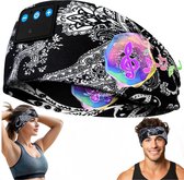 TPfocus Hoofdtelefoon om te slapen, Bluetooth 5.3 cadeau voor mannen en vrouwen, slaaphoofdtelefoon, draadloos, oplaadbaar, voor hardlopen, reizen en muziekfestivals (Ster Paars