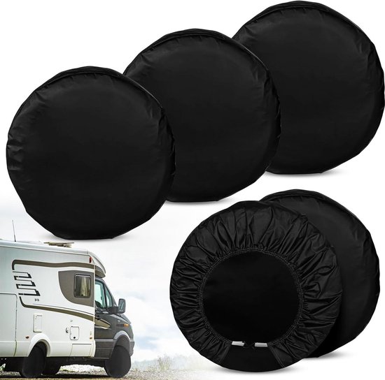 Zettum Bandafdekking voor totale wiel, diameter 71-76 cm, wielafdekking 600D Oxford PU-coating, heavy duty en waterdicht, reservewielhoezen voor voertuig, SUV, bestelwagen, MPV