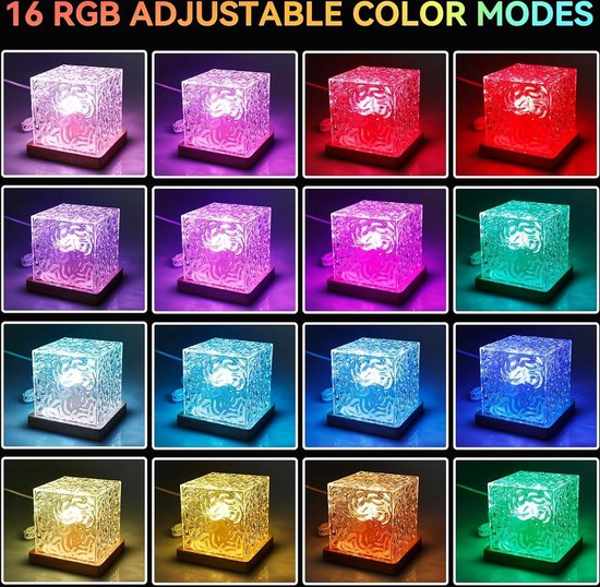WIYETY Watergolflamp - 16 Kleuren LED Lamp Met Afstandsbediening Voor Sfeerverlichting