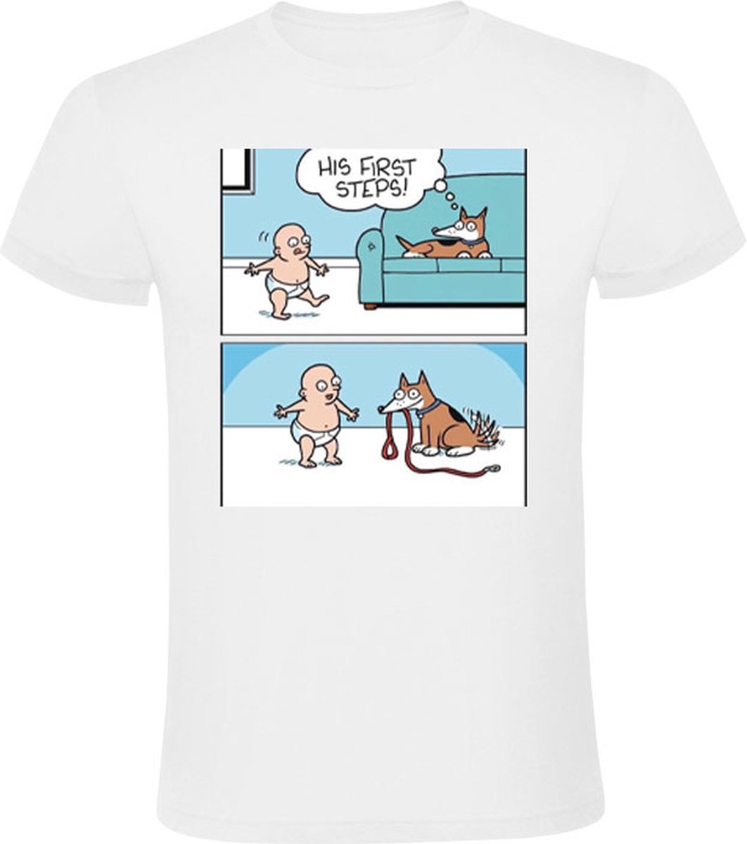 Baby hond uitlaten Heren T-shirt - honden - huisdieren - shirt
