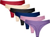 Dames Slips - Invisible String Slips - 6-Pack - Mix Kleur - Maat L/XL