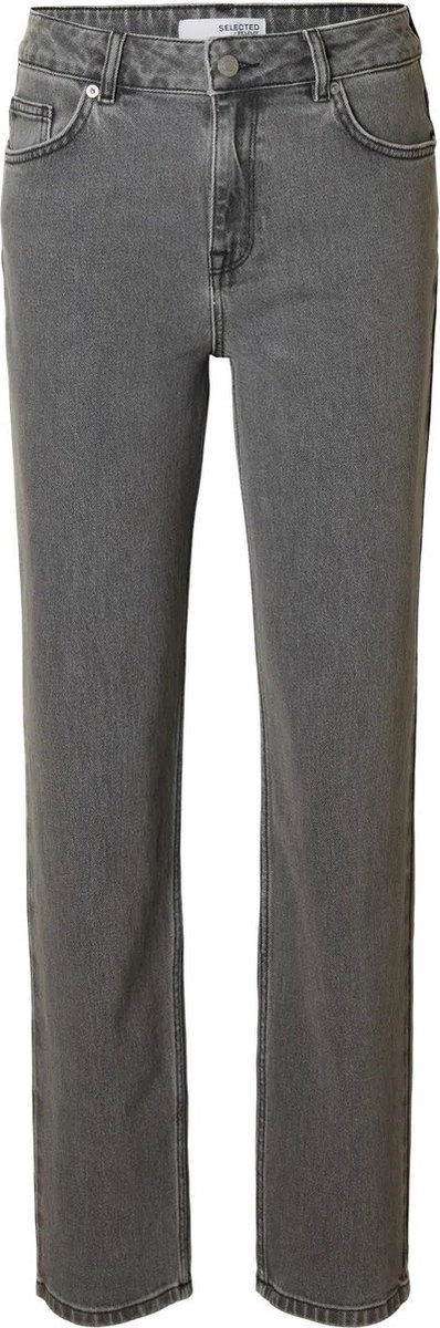 Selected Femme Alice MW Straight Eloise Light Grey Denim "32