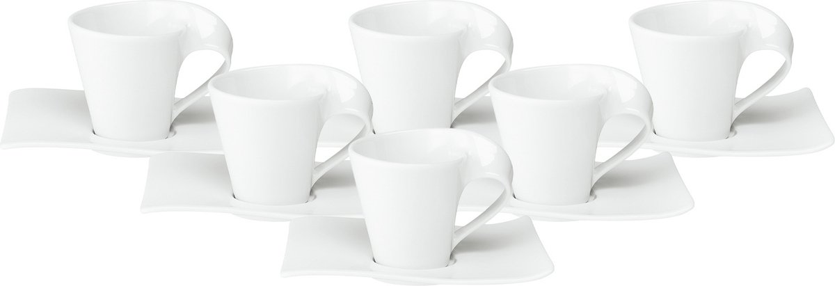 Espressotassen mit Untertassen NewWave 80 ml Set van 6