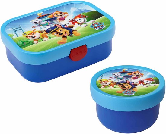 Boîte à lunch et pot Mepal bleus avec impression Paw Patrol Pups Campus.