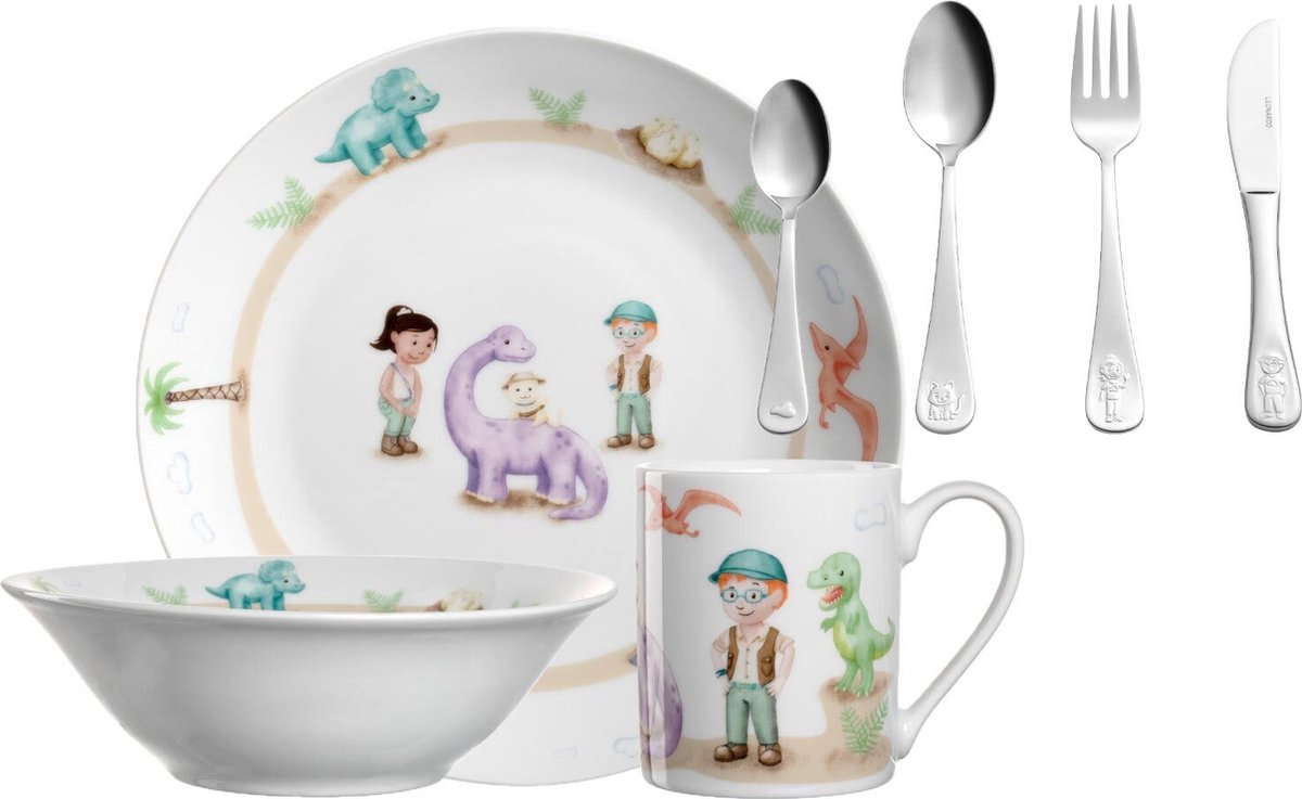 Kindergeschirr Set mit Besteck BAMBINI AVVENTURA