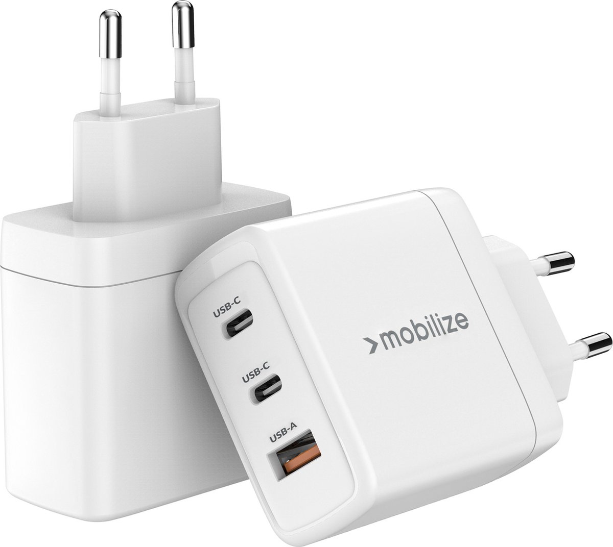 Mobilize 65W Power Delivery / PPS USB-C en USB-A GaN Adapter Wit